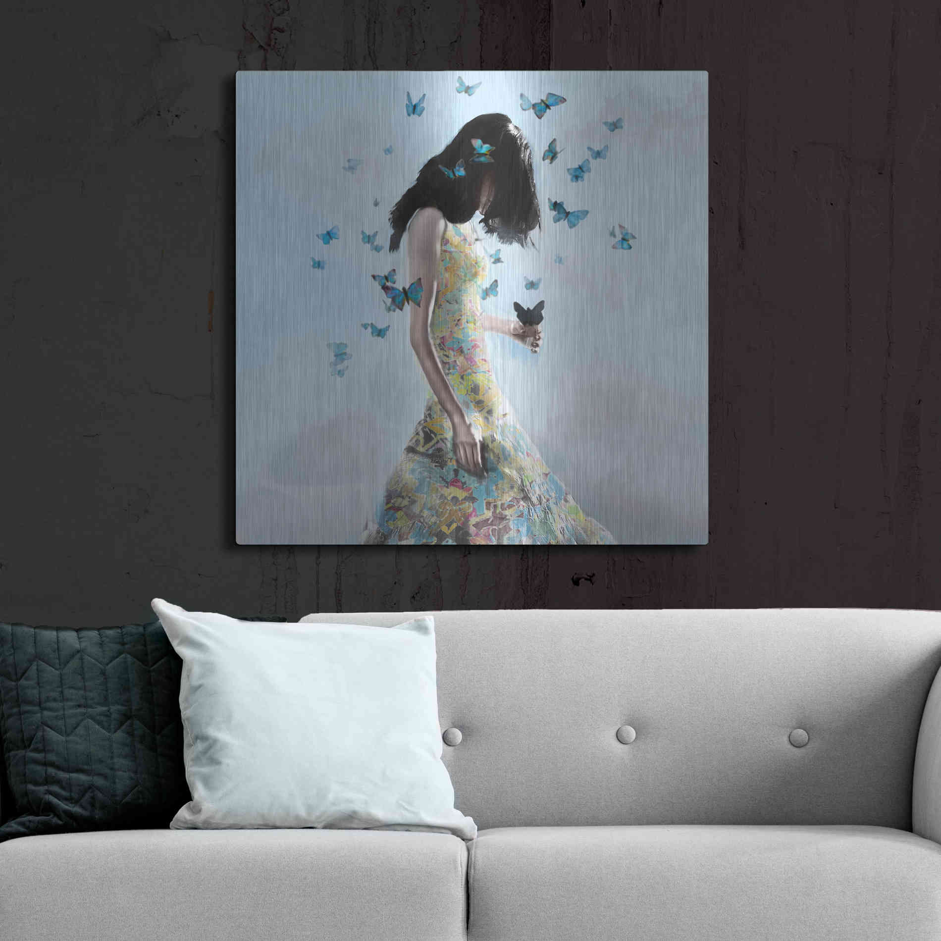 Luxe Metal Art 'Don't Forget Me by Christopher Cuseo Metal Wall Art,36x36