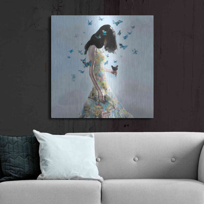 Luxe Metal Art 'Don't Forget Me by Christopher Cuseo Metal Wall Art,36x36