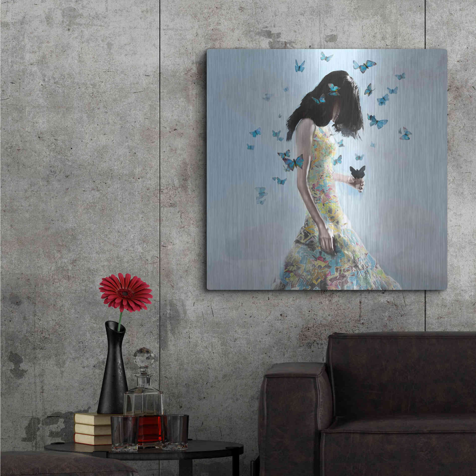 Luxe Metal Art 'Don't Forget Me by Christopher Cuseo Metal Wall Art,36x36