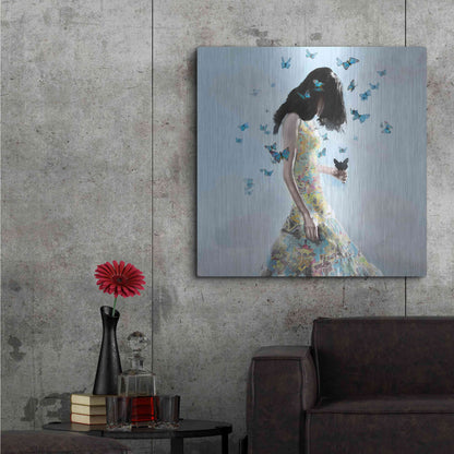 Luxe Metal Art 'Don't Forget Me by Christopher Cuseo Metal Wall Art,36x36