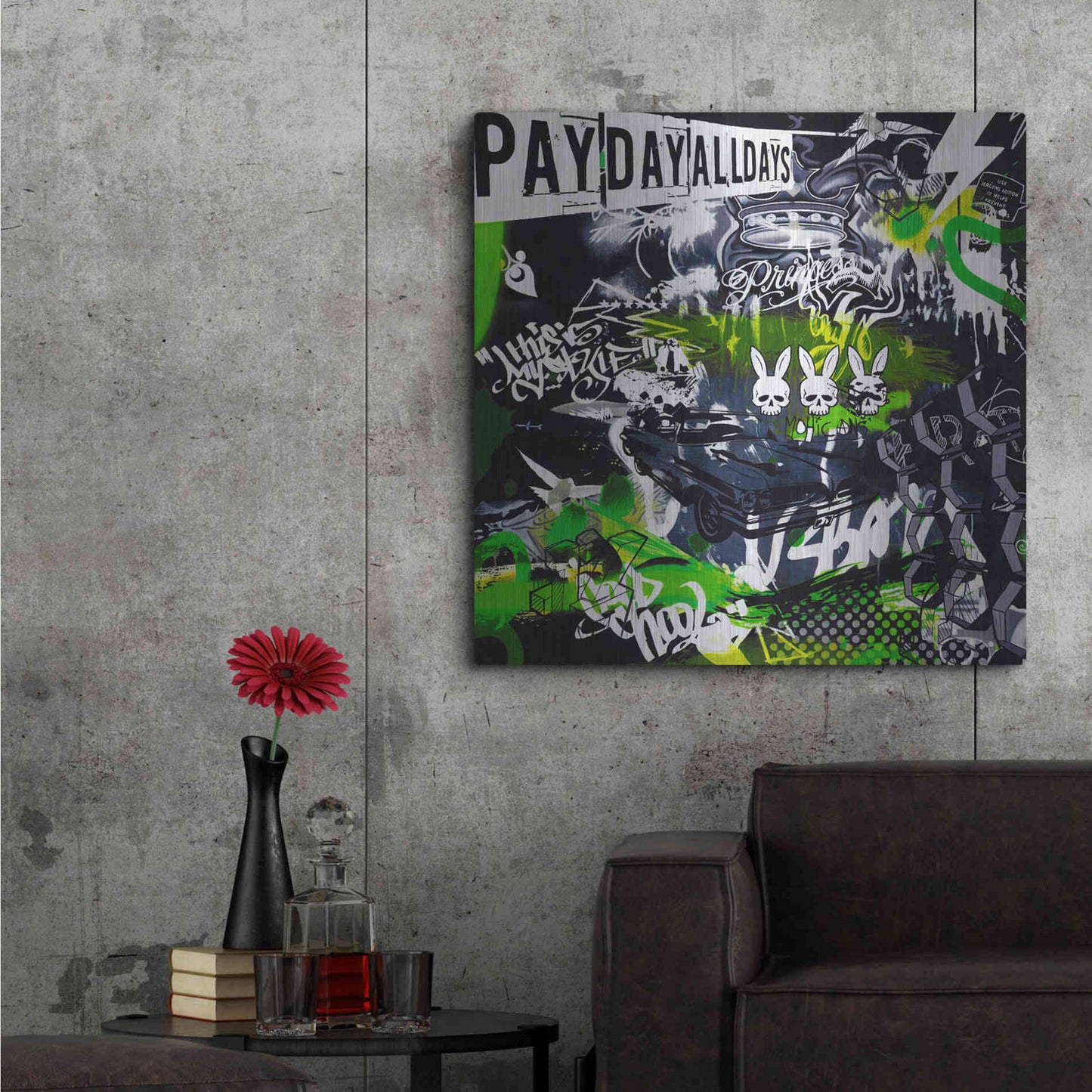 Luxe Metal Art 'Chrysler View by Colourblind Suicide Metal Wall Art,36x36
