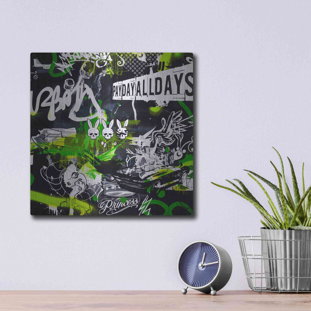 Luxe Metal Art 'Society by Colourblind Suicide Metal Wall Art,12x12