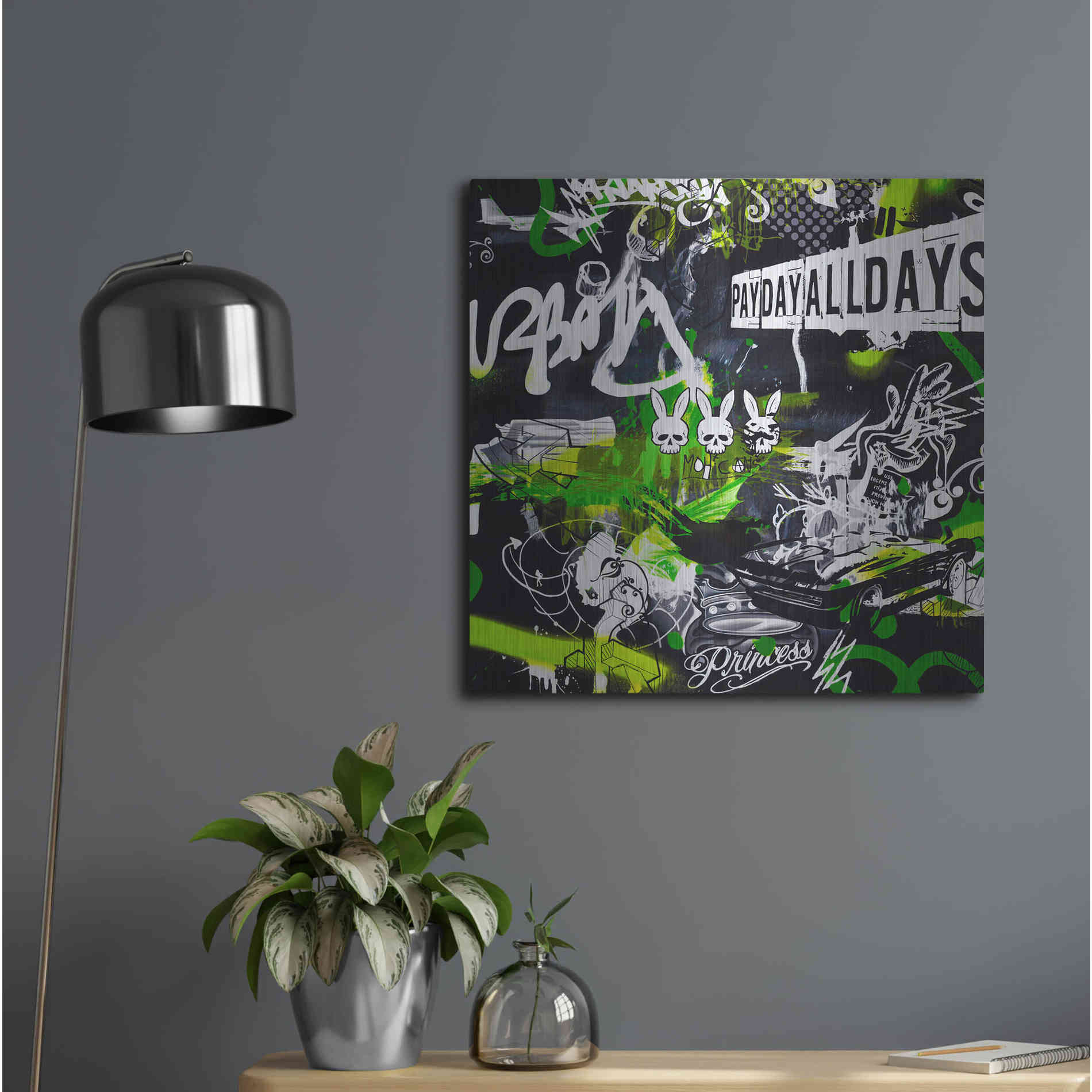 Luxe Metal Art 'Society by Colourblind Suicide Metal Wall Art,24x24