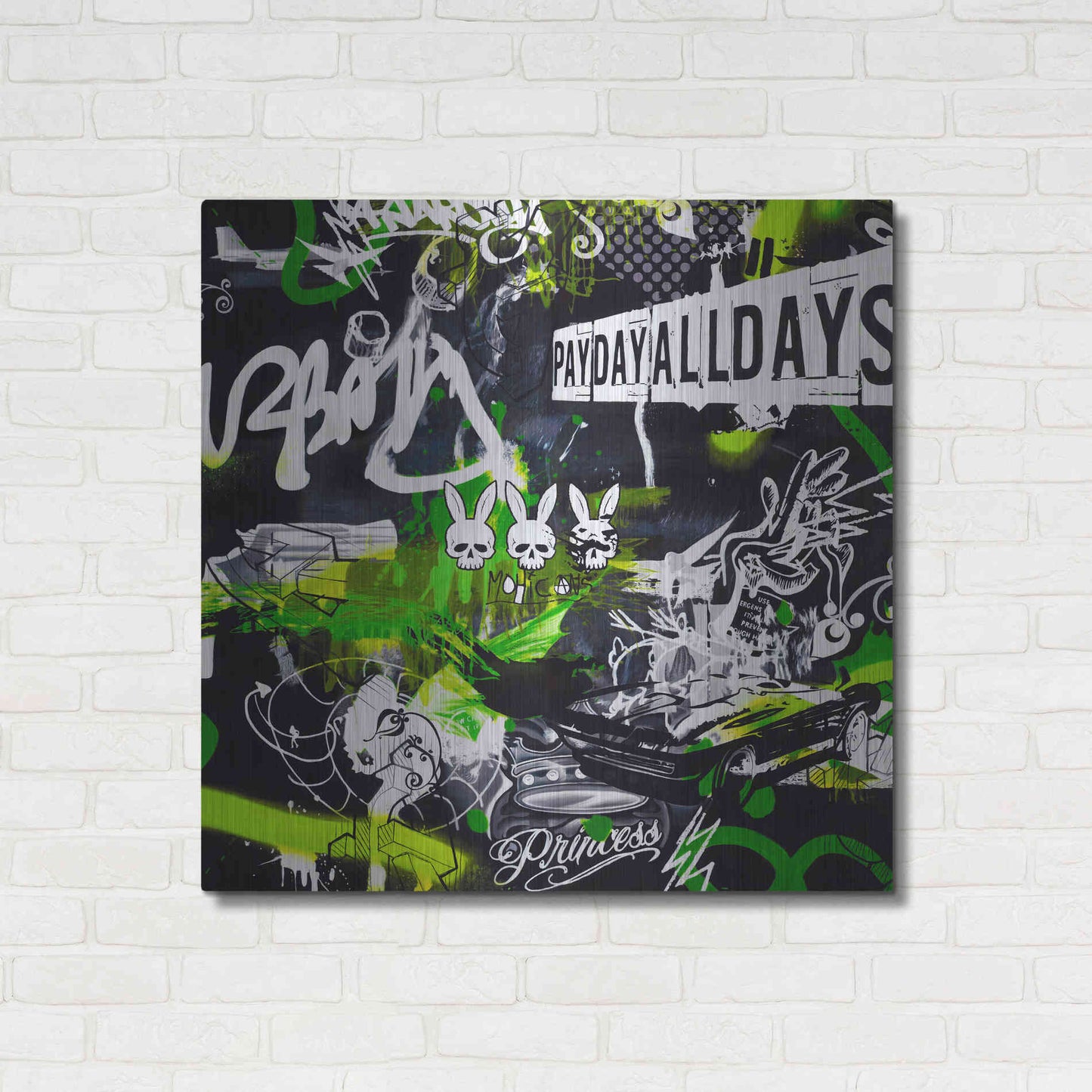 Luxe Metal Art 'Society by Colourblind Suicide Metal Wall Art,36x36