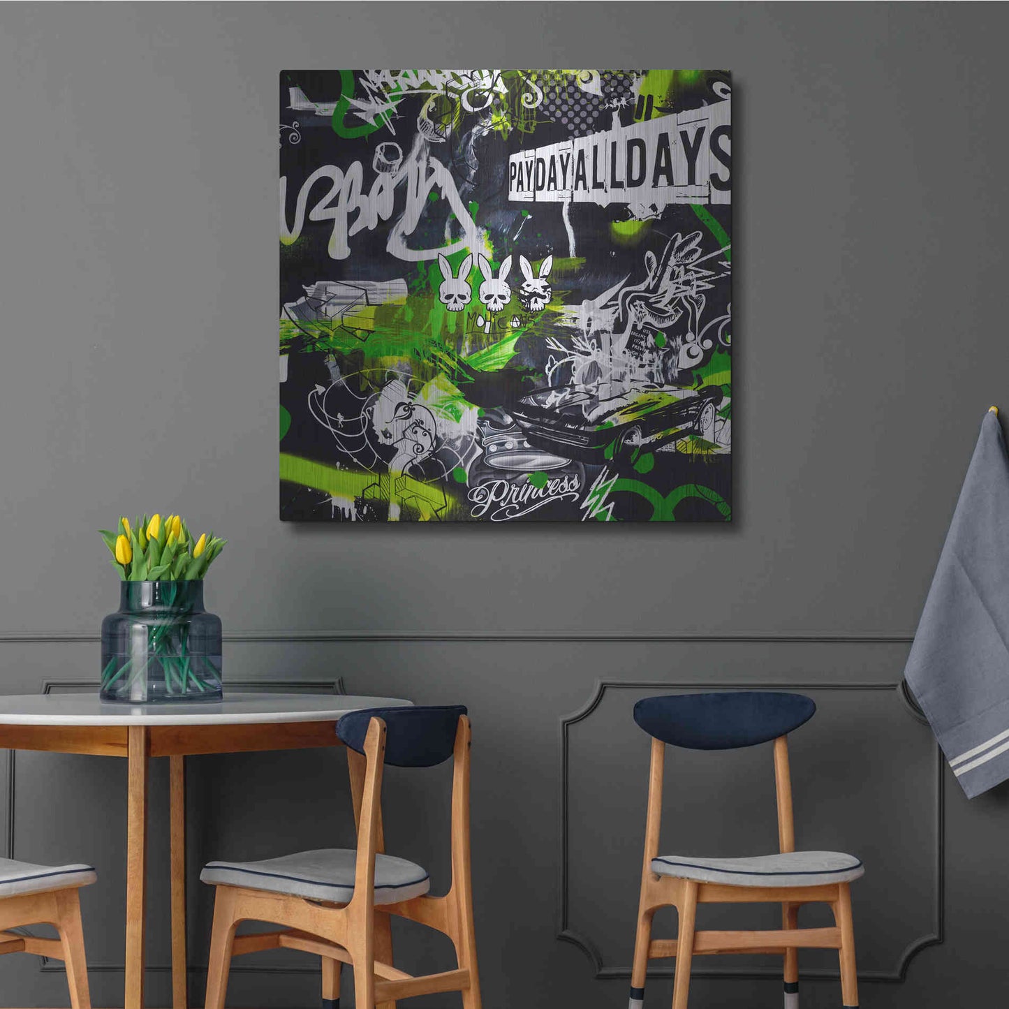 Luxe Metal Art 'Society by Colourblind Suicide Metal Wall Art,36x36