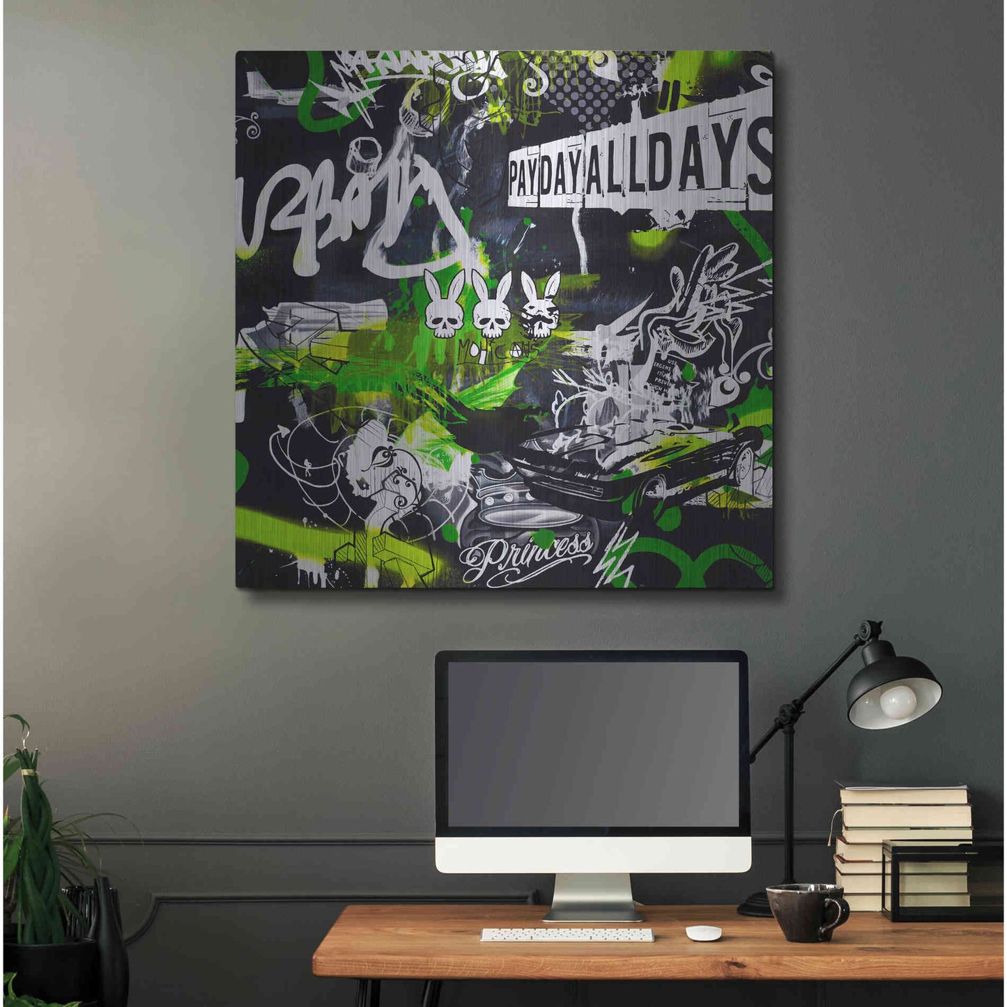 Luxe Metal Art 'Society by Colourblind Suicide Metal Wall Art,36x36