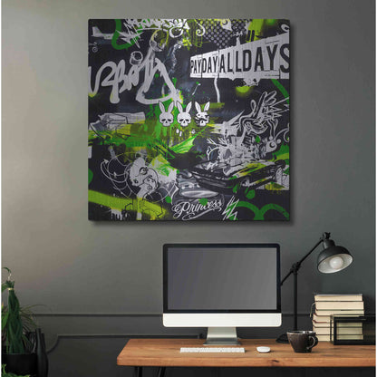 Luxe Metal Art 'Society by Colourblind Suicide Metal Wall Art,36x36