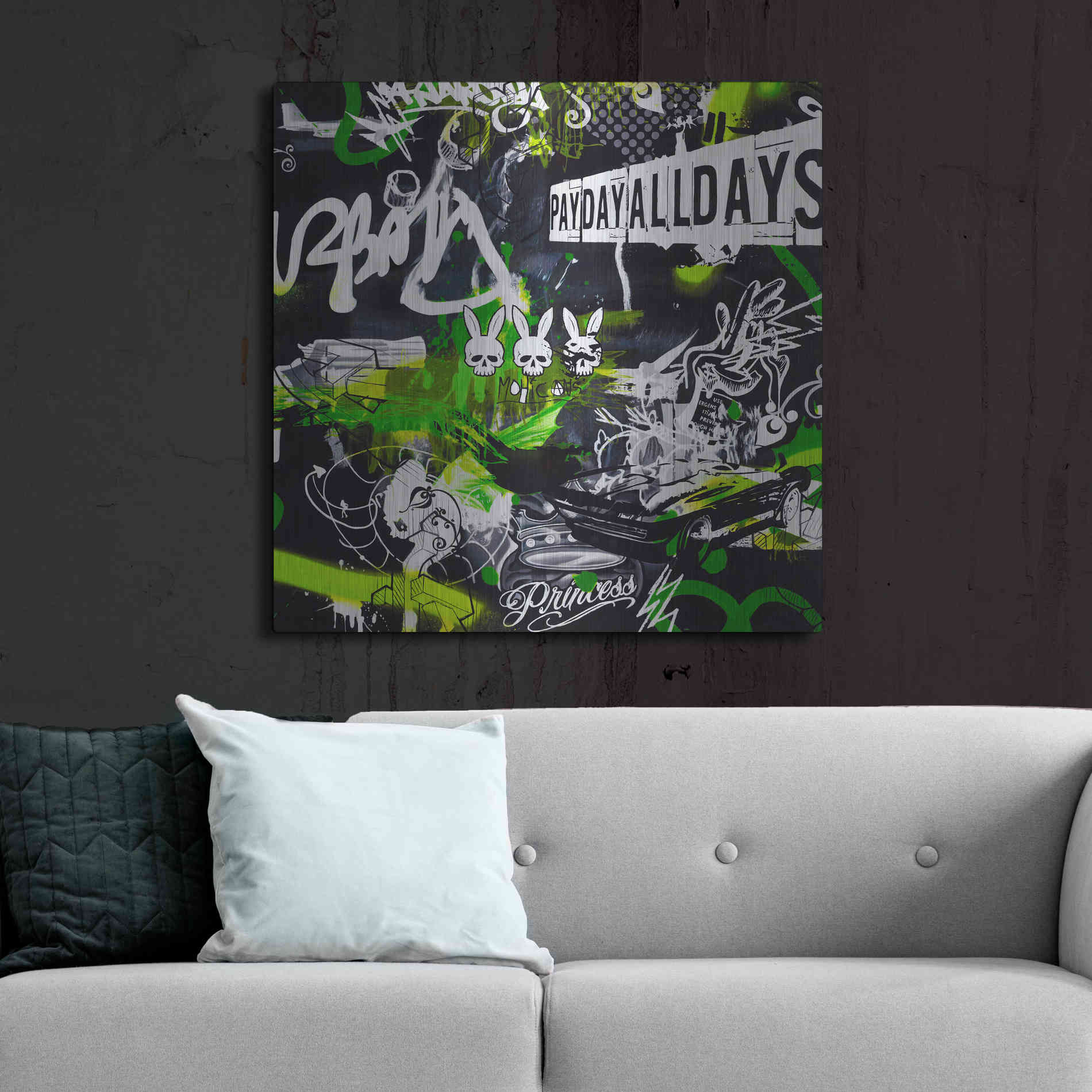 Luxe Metal Art 'Society by Colourblind Suicide Metal Wall Art,36x36