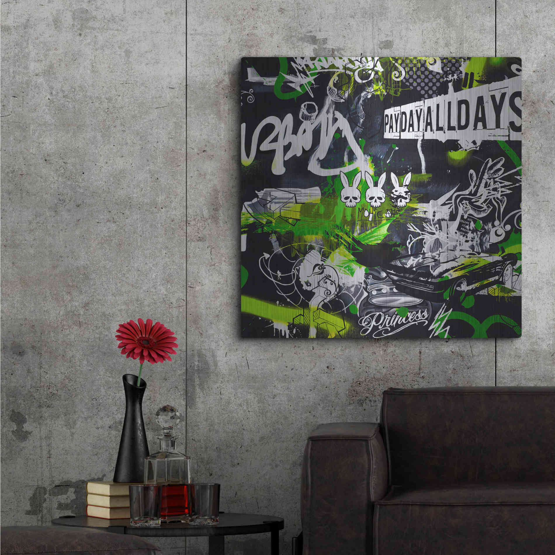 Luxe Metal Art 'Society by Colourblind Suicide Metal Wall Art,36x36