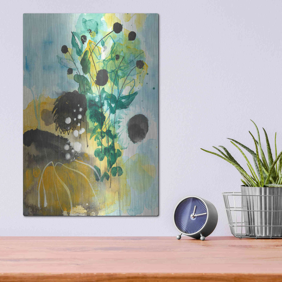 Luxe Metal Art 'Sunflower Kisses II by Corina Capri Metal Wall Art,12x16