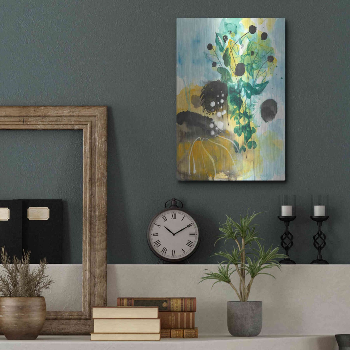 Luxe Metal Art 'Sunflower Kisses II by Corina Capri Metal Wall Art,12x16