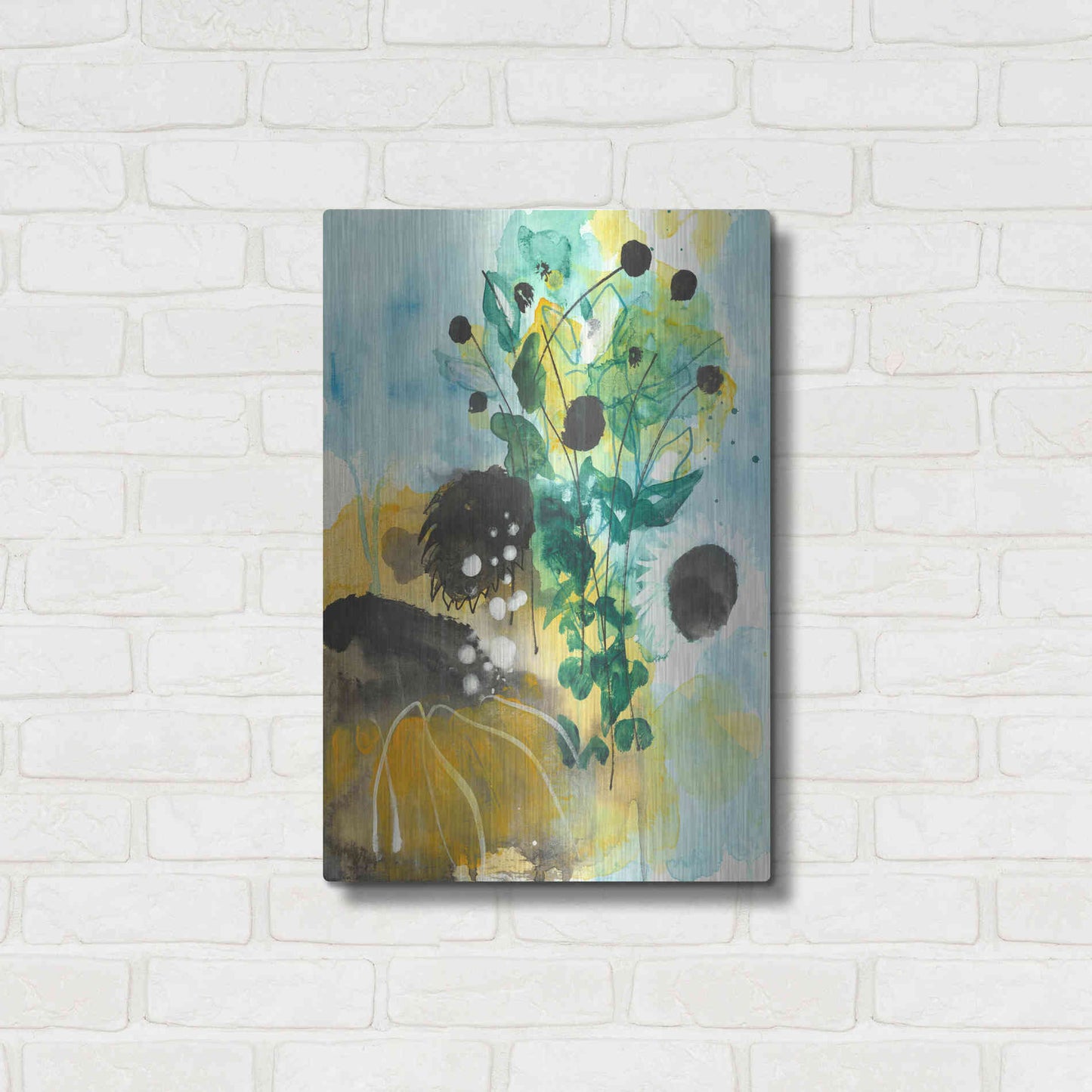 Luxe Metal Art 'Sunflower Kisses II by Corina Capri Metal Wall Art,16x24