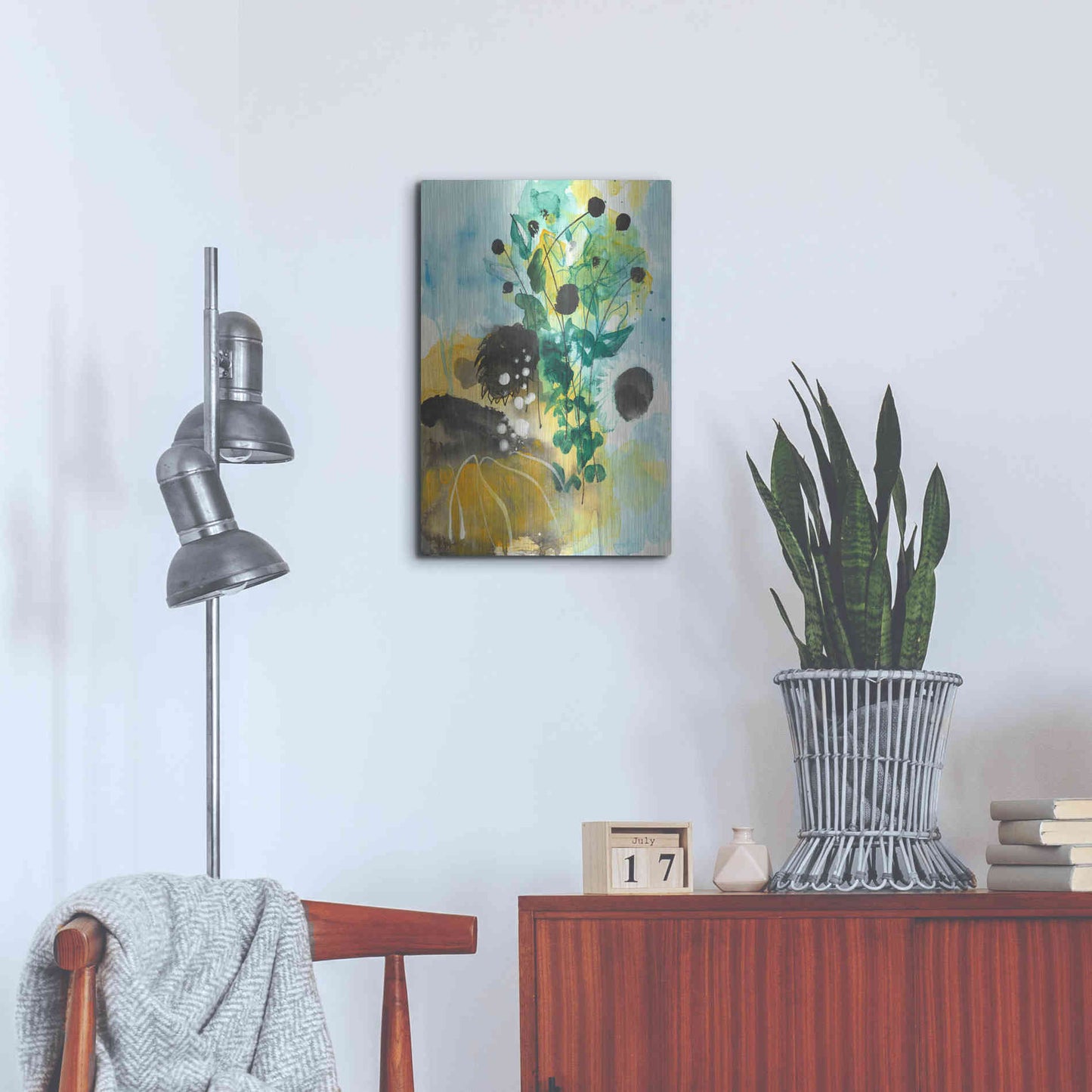 Luxe Metal Art 'Sunflower Kisses II by Corina Capri Metal Wall Art,16x24