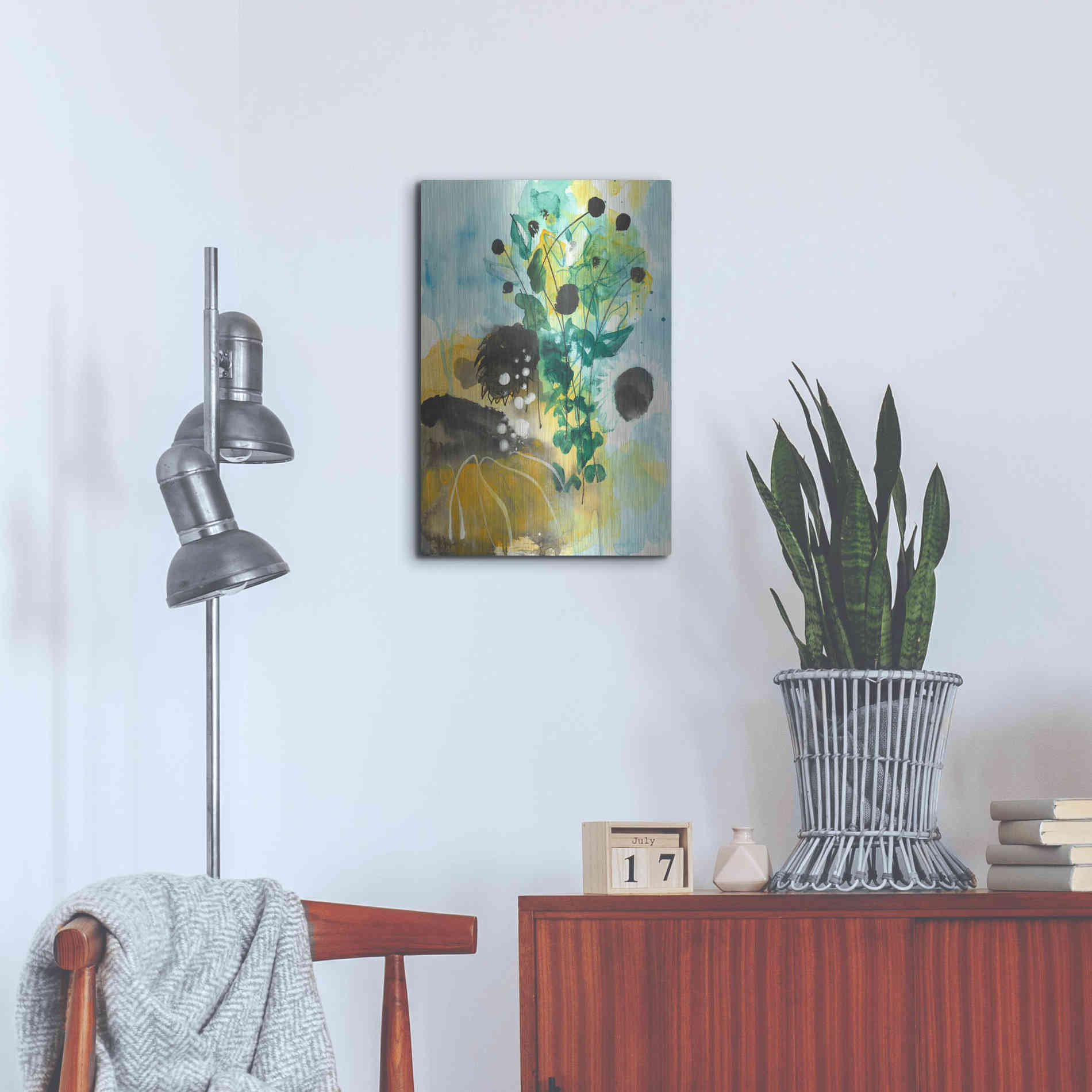 Luxe Metal Art 'Sunflower Kisses II by Corina Capri Metal Wall Art,16x24