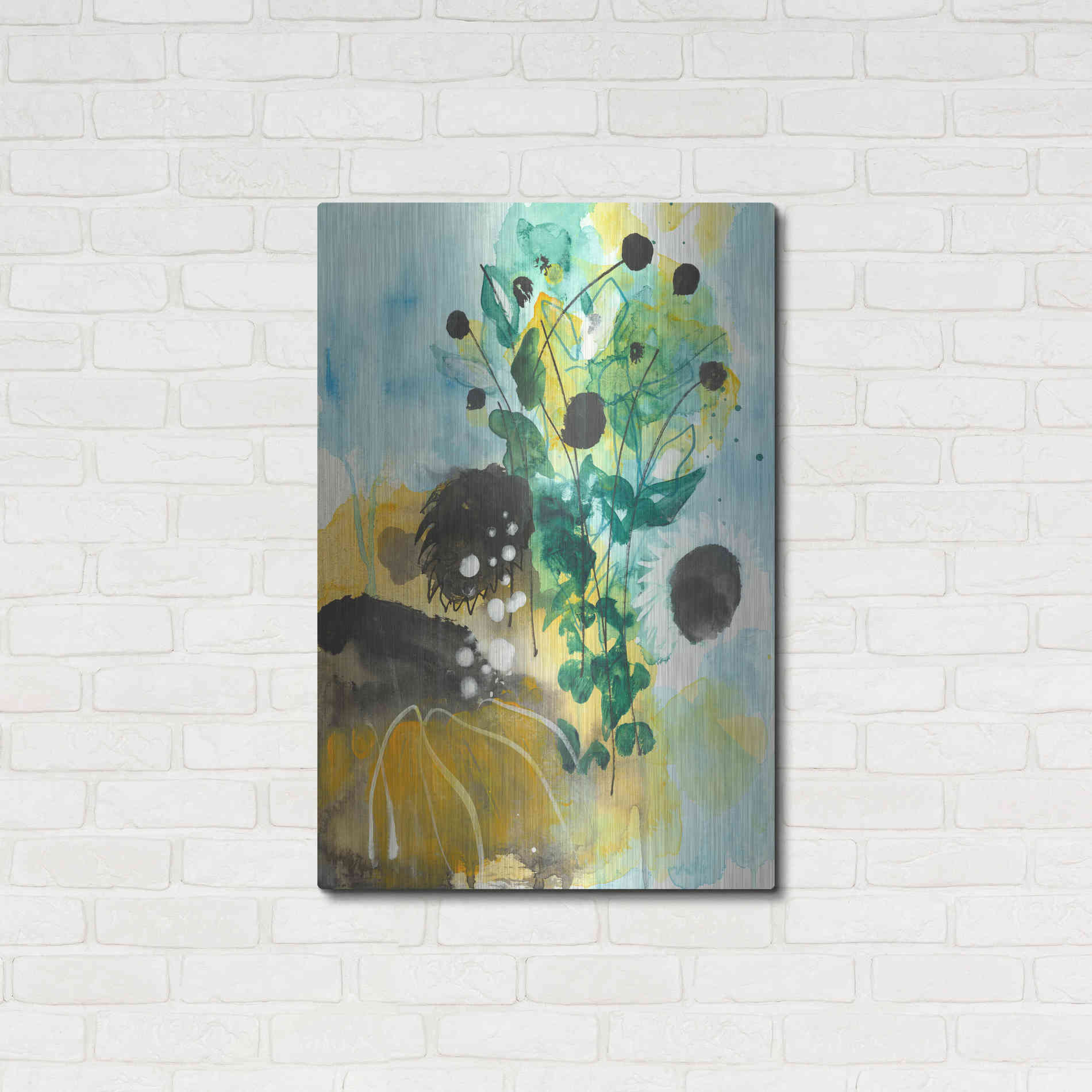 Luxe Metal Art 'Sunflower Kisses II by Corina Capri Metal Wall Art,24x36