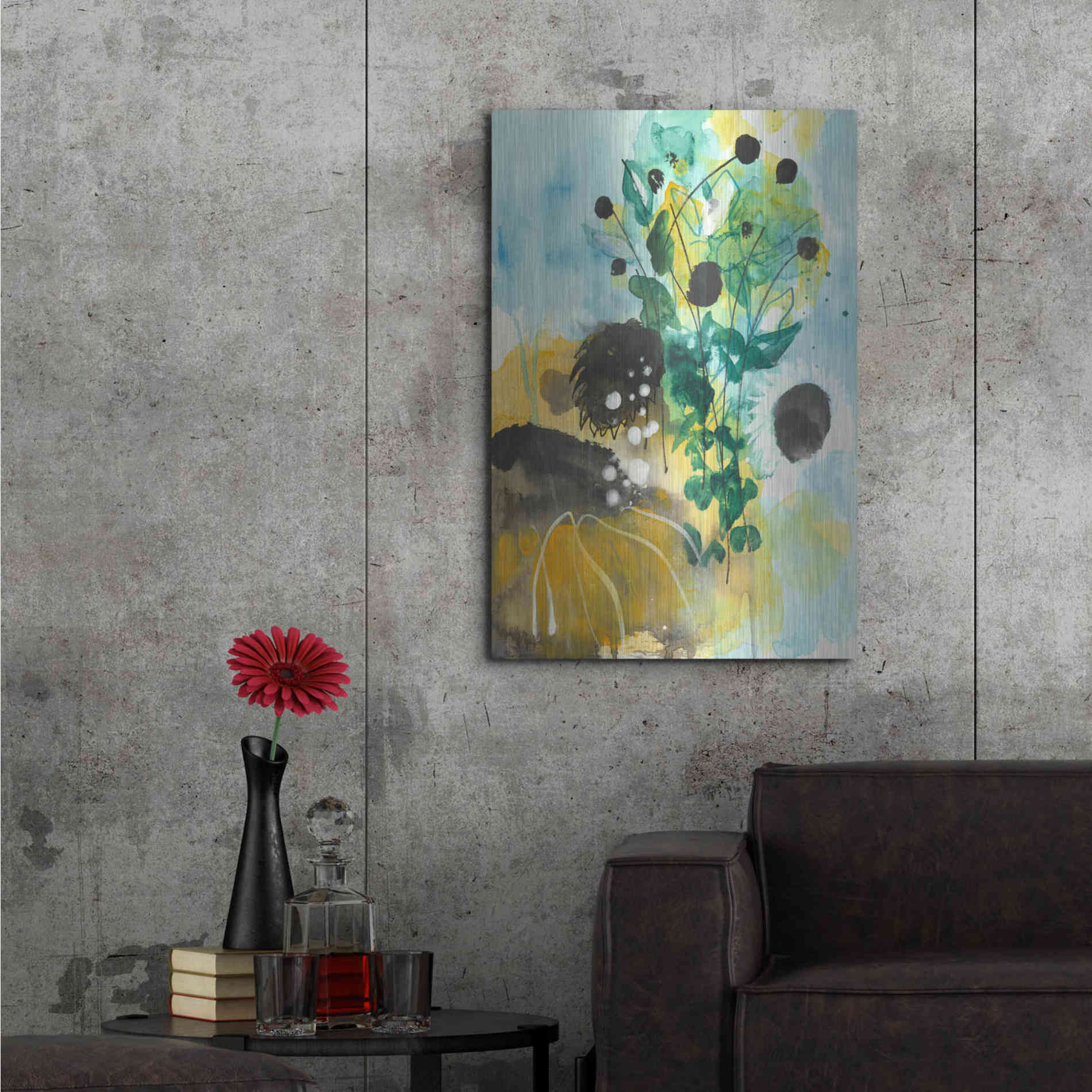 Luxe Metal Art 'Sunflower Kisses II by Corina Capri Metal Wall Art,24x36