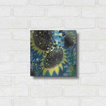 Luxe Metal Art 'Sunflower Kisses by Corina Capri Metal Wall Art,12x12