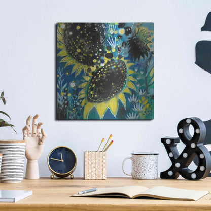 Luxe Metal Art 'Sunflower Kisses by Corina Capri Metal Wall Art,12x12