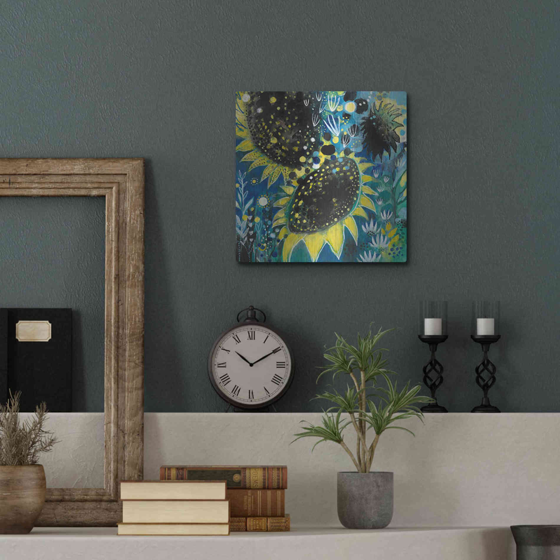 Luxe Metal Art 'Sunflower Kisses by Corina Capri Metal Wall Art,12x12