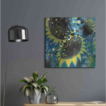 Luxe Metal Art 'Sunflower Kisses by Corina Capri Metal Wall Art,24x24