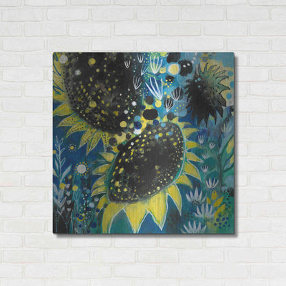 Luxe Metal Art 'Sunflower Kisses by Corina Capri Metal Wall Art,36x36