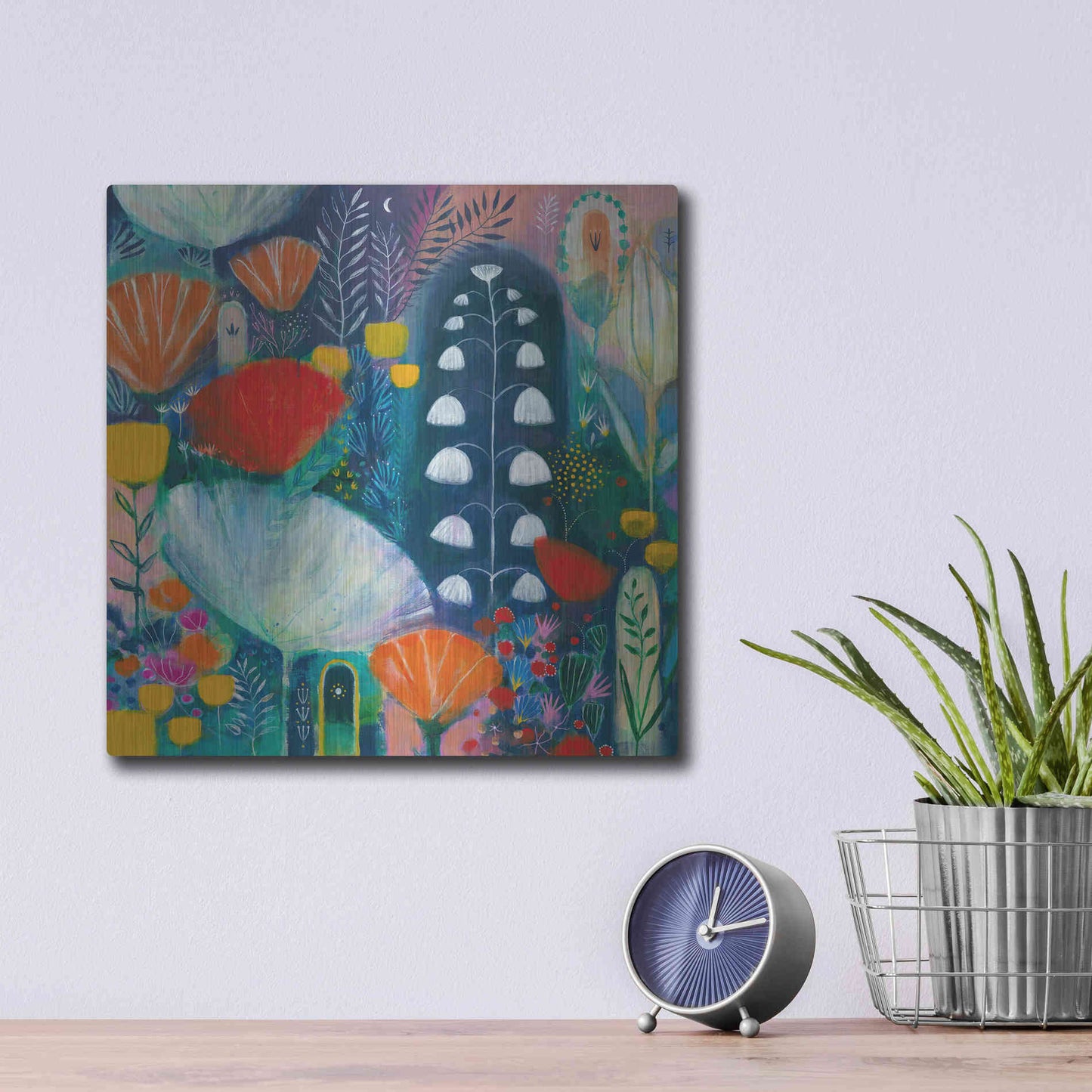Luxe Metal Art 'Nuit Blanche by Corina Capri Metal Wall Art,12x12
