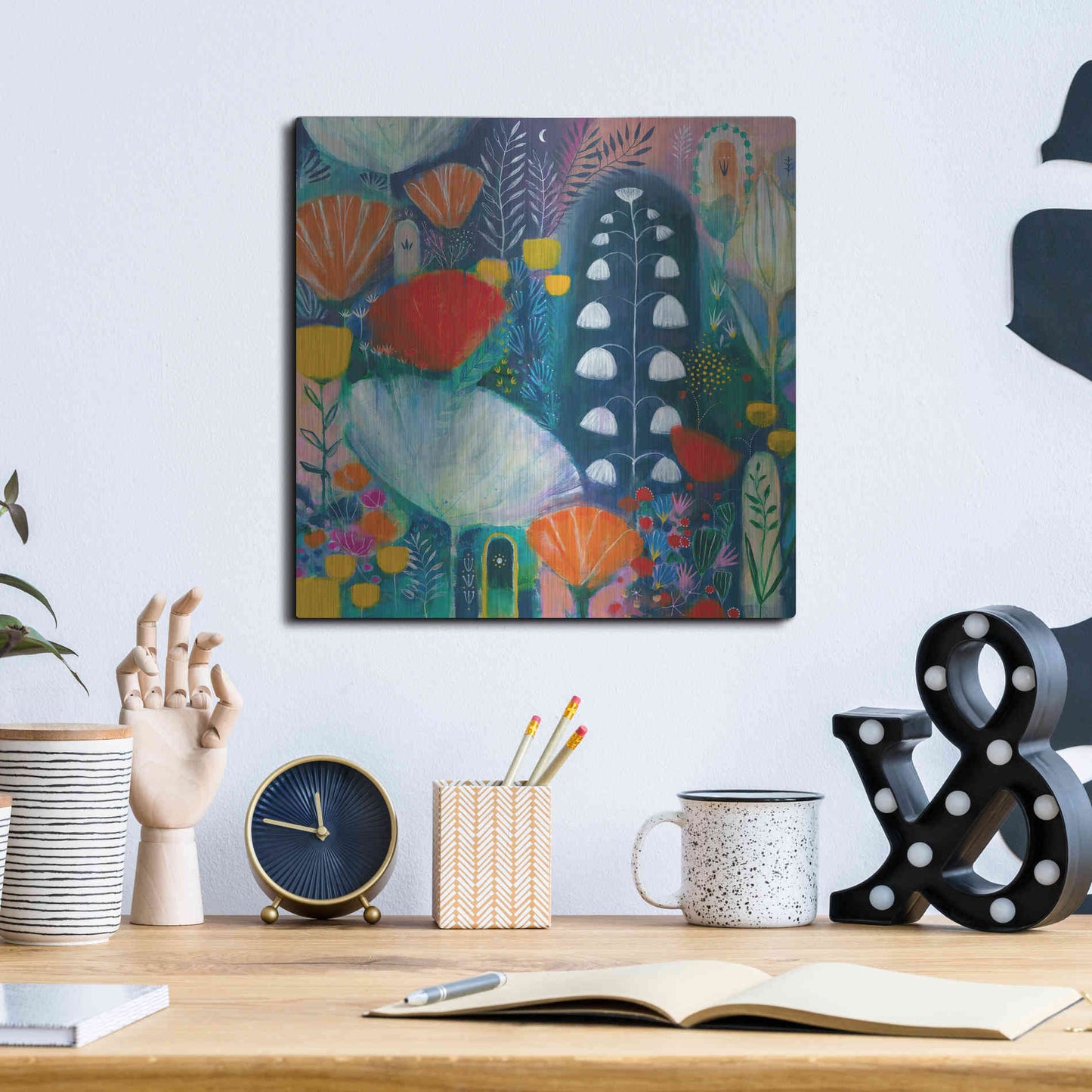 Luxe Metal Art 'Nuit Blanche by Corina Capri Metal Wall Art,12x12