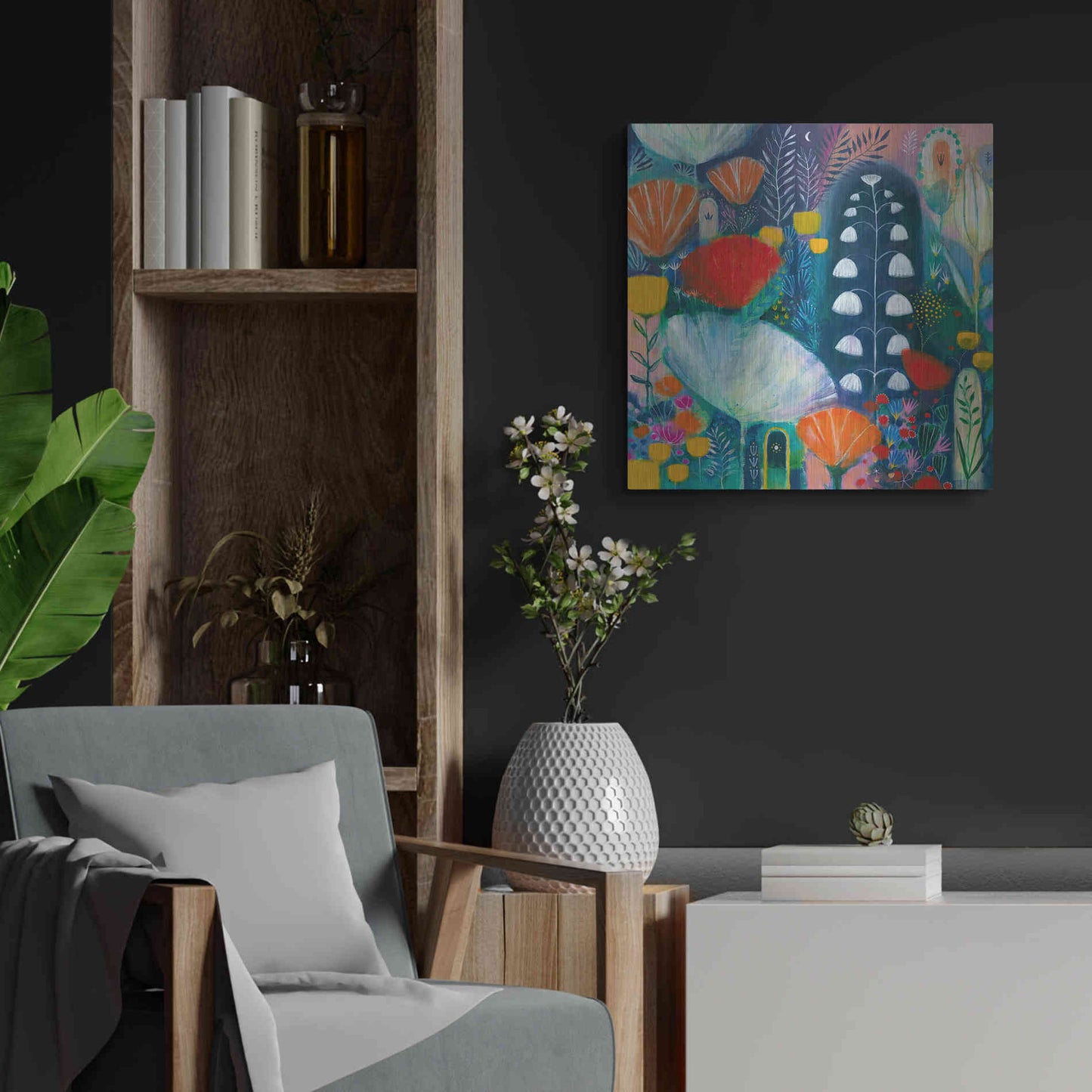 Luxe Metal Art 'Nuit Blanche by Corina Capri Metal Wall Art,24x24
