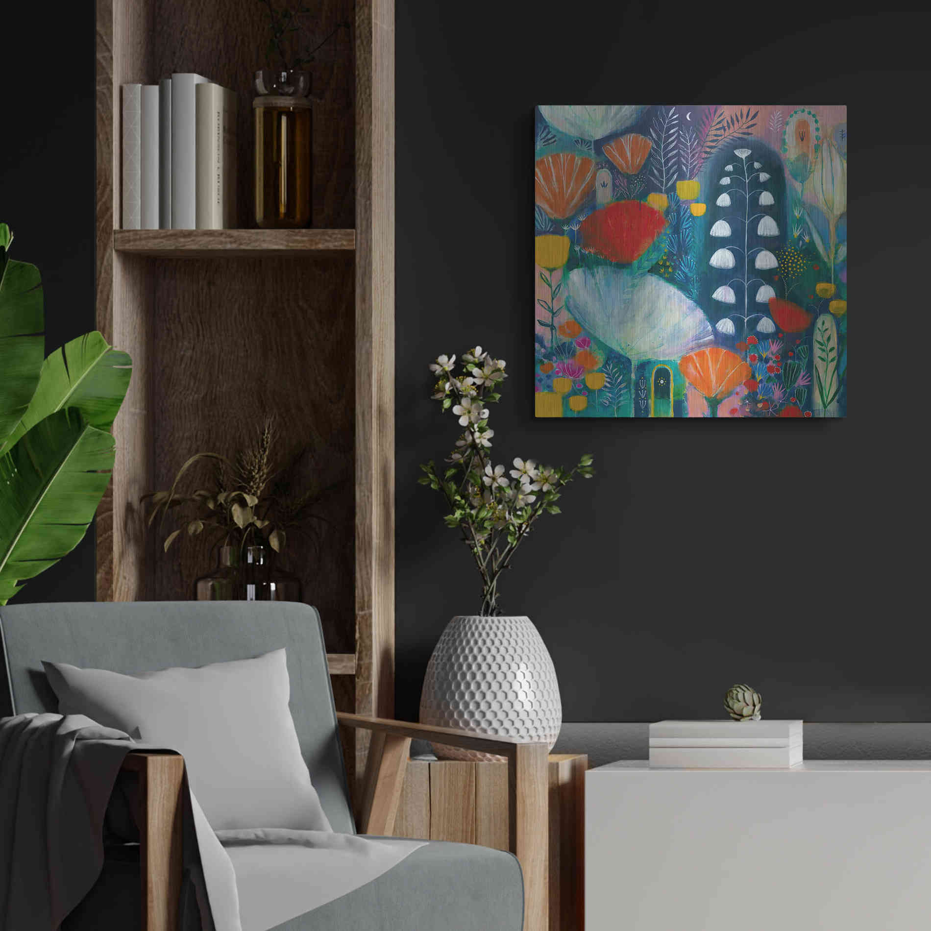 Luxe Metal Art 'Nuit Blanche by Corina Capri Metal Wall Art,24x24