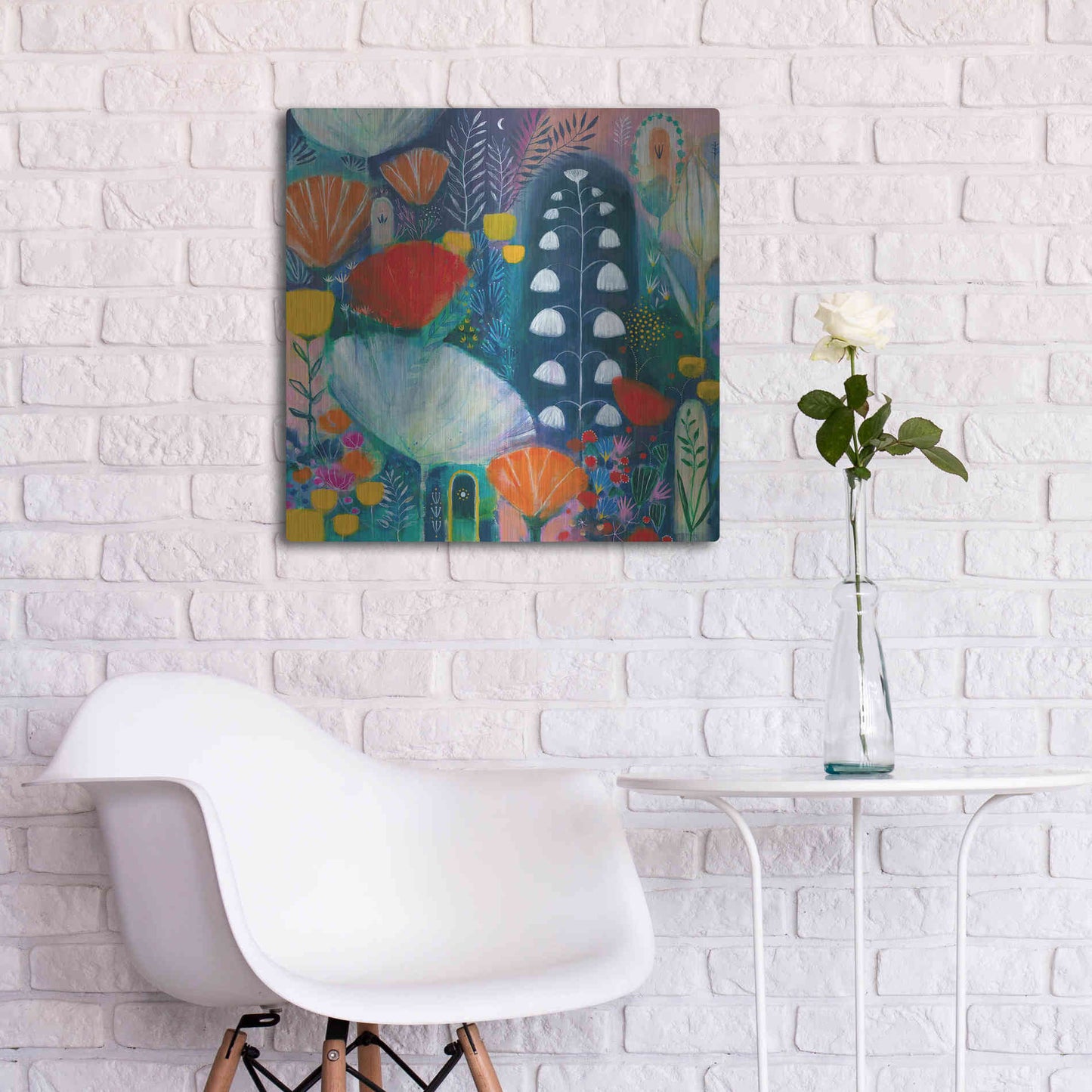 Luxe Metal Art 'Nuit Blanche by Corina Capri Metal Wall Art,24x24