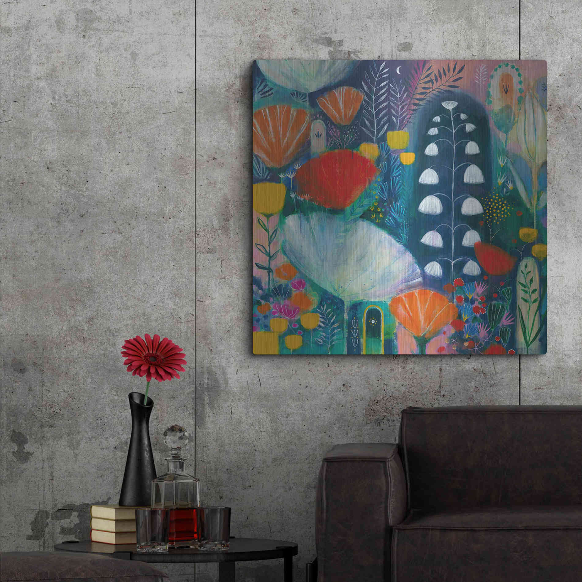 Luxe Metal Art 'Nuit Blanche by Corina Capri Metal Wall Art,36x36