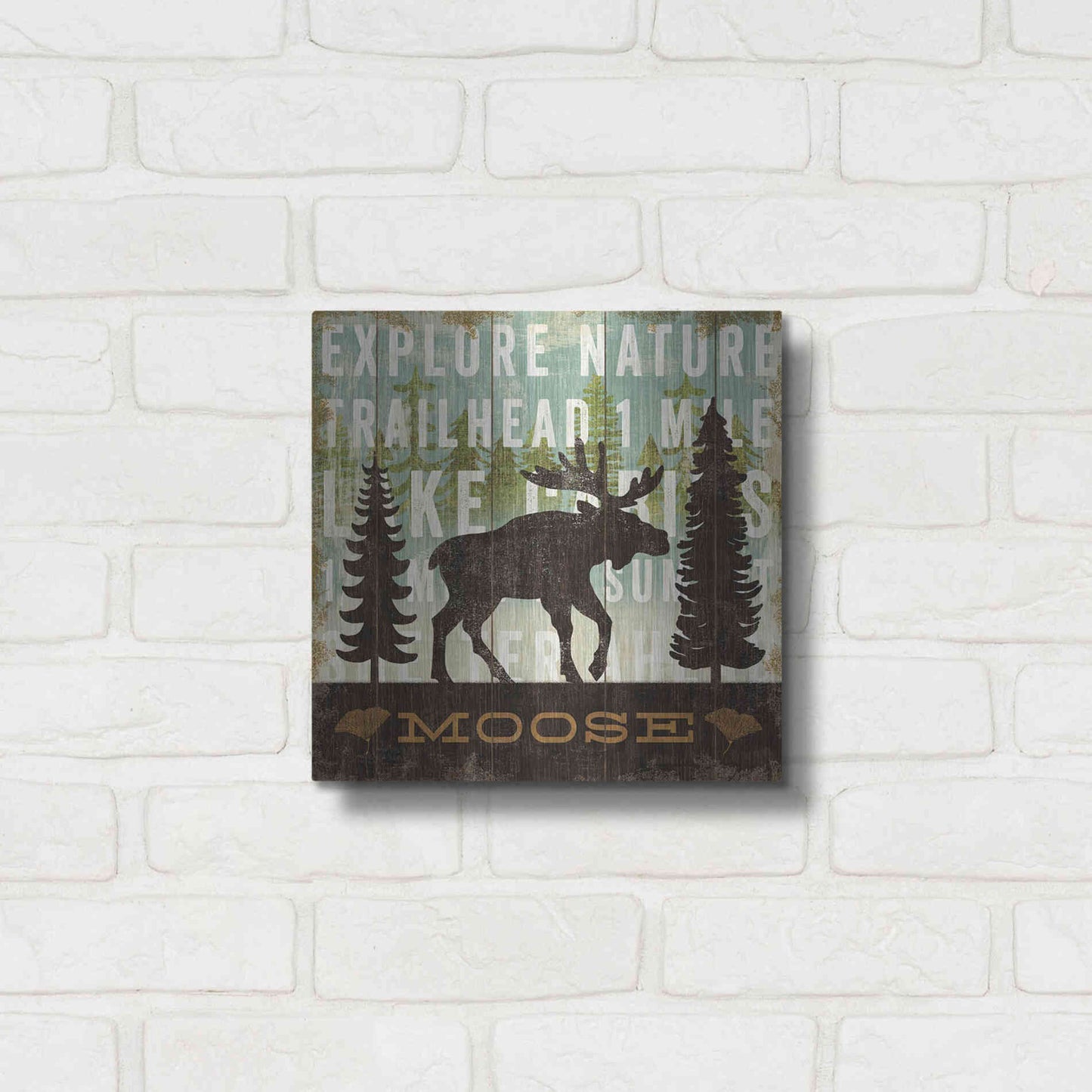 Luxe Metal Art 'Simple Living Moose' by Michael Mullan, Metal Wall Art,12x12