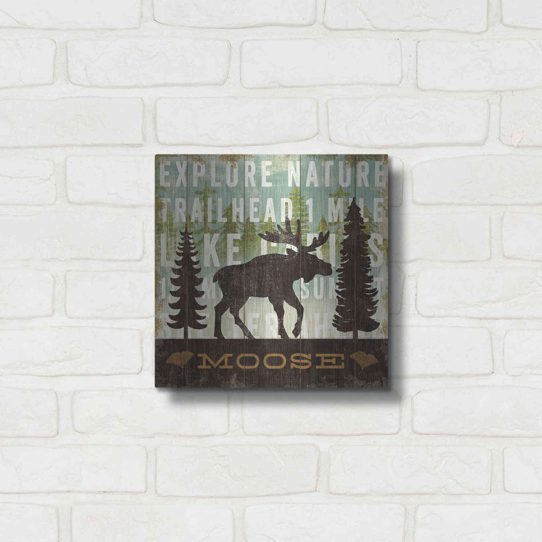 Luxe Metal Art 'Simple Living Moose' by Michael Mullan, Metal Wall Art,12x12