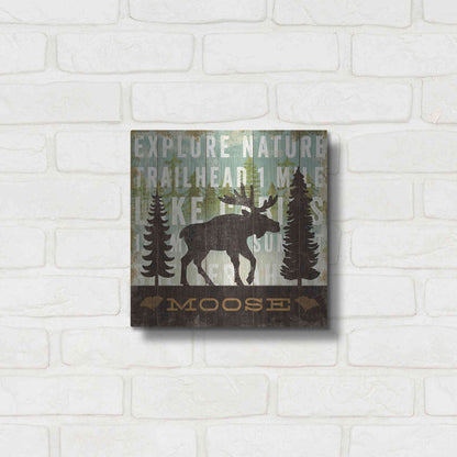 Luxe Metal Art 'Simple Living Moose' by Michael Mullan, Metal Wall Art,12x12