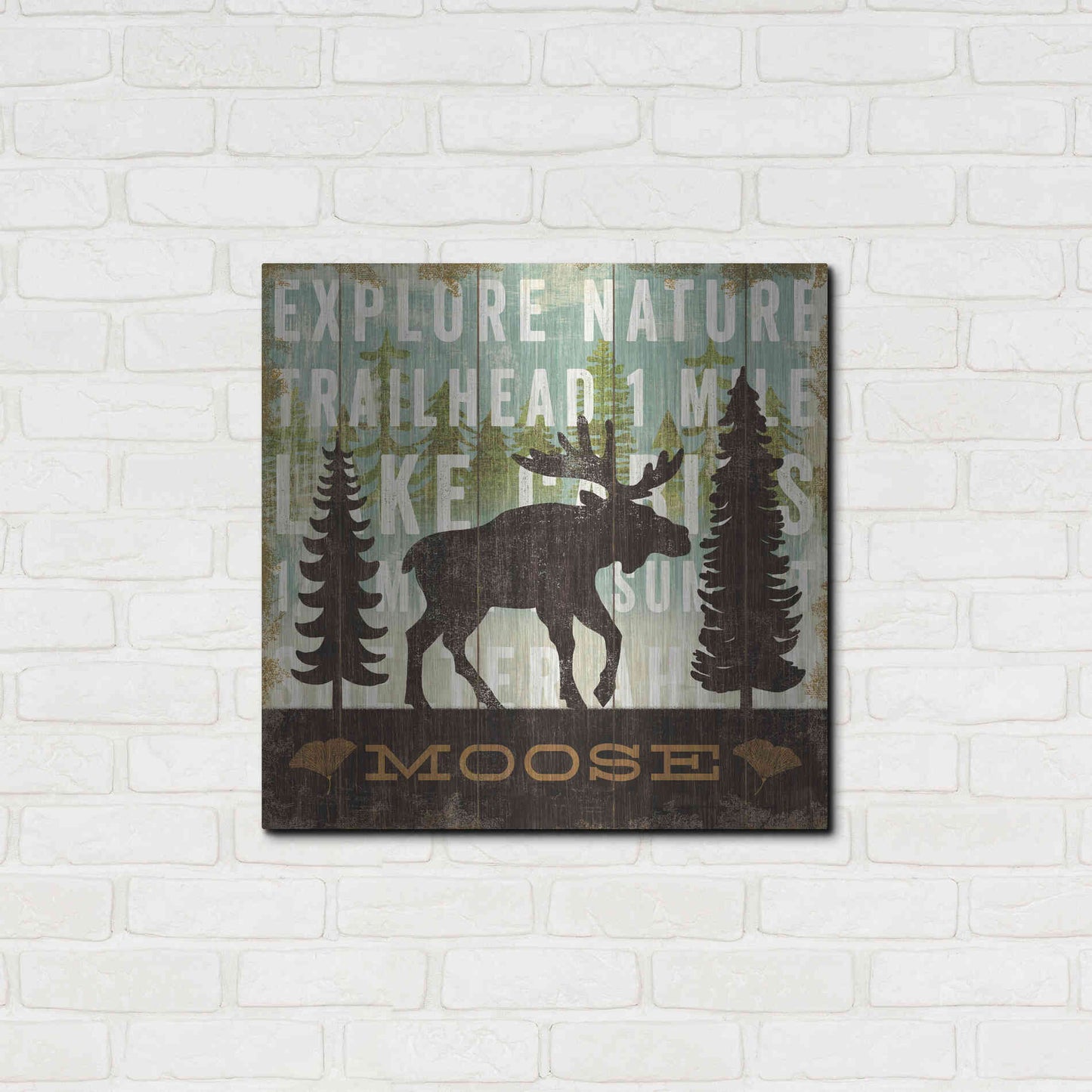 Luxe Metal Art 'Simple Living Moose' by Michael Mullan, Metal Wall Art,24x24