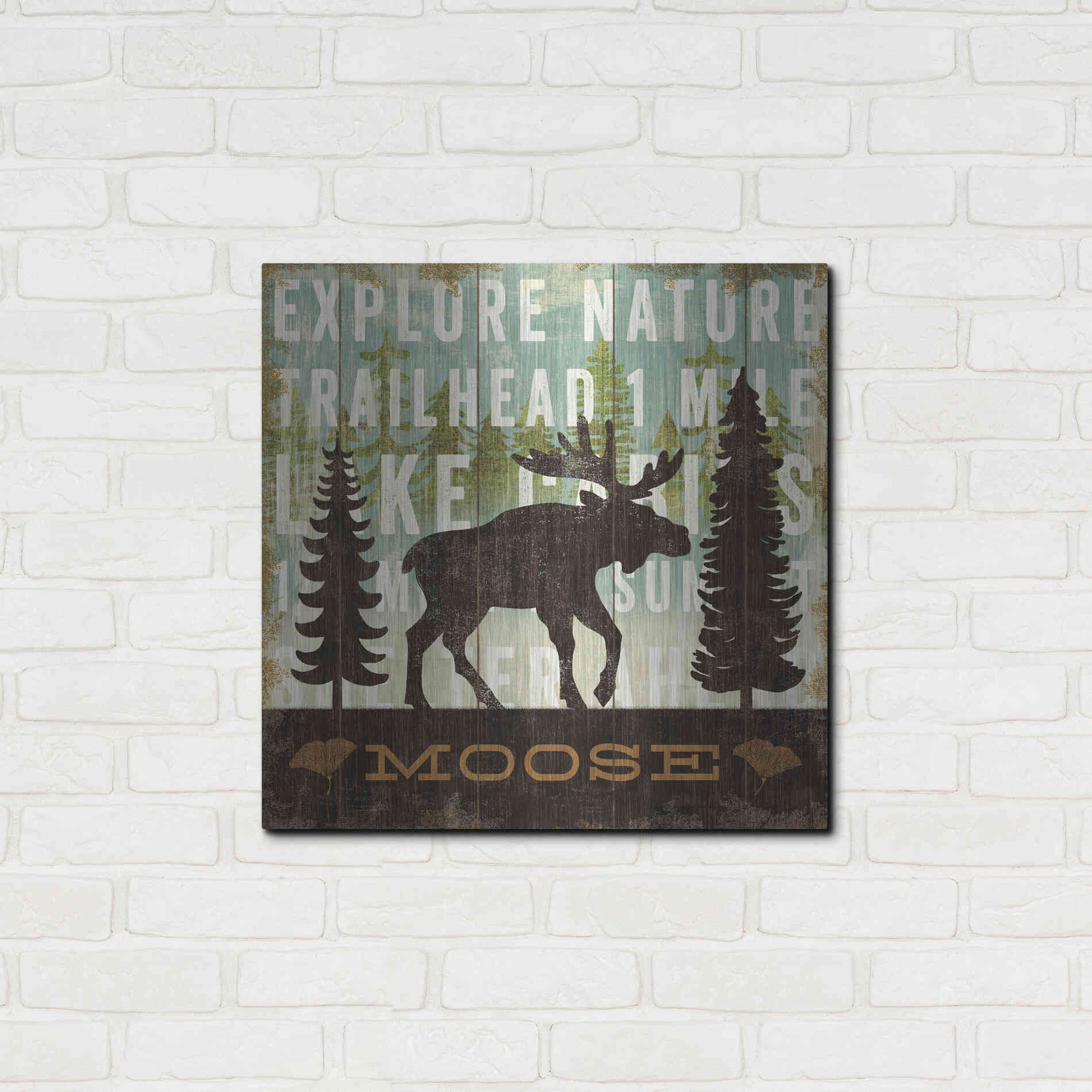 Luxe Metal Art 'Simple Living Moose' by Michael Mullan, Metal Wall Art,24x24