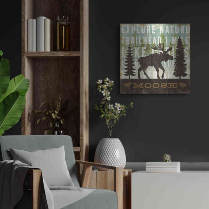 Luxe Metal Art 'Simple Living Moose' by Michael Mullan, Metal Wall Art,24x24
