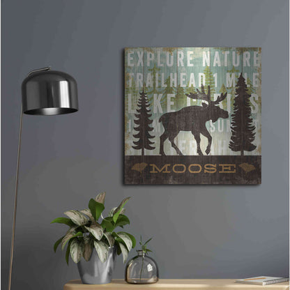 Luxe Metal Art 'Simple Living Moose' by Michael Mullan, Metal Wall Art,24x24