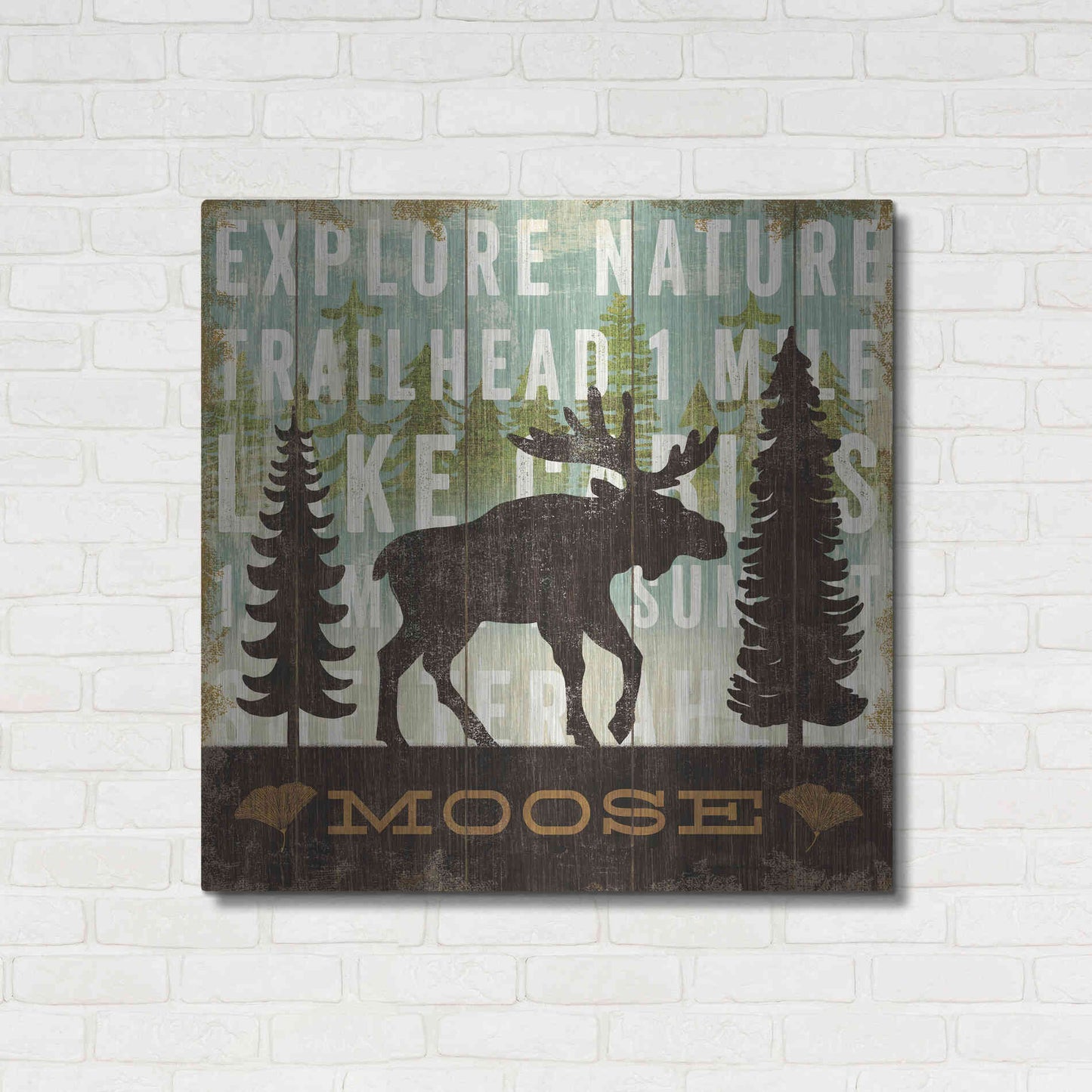 Luxe Metal Art 'Simple Living Moose' by Michael Mullan, Metal Wall Art,36x36
