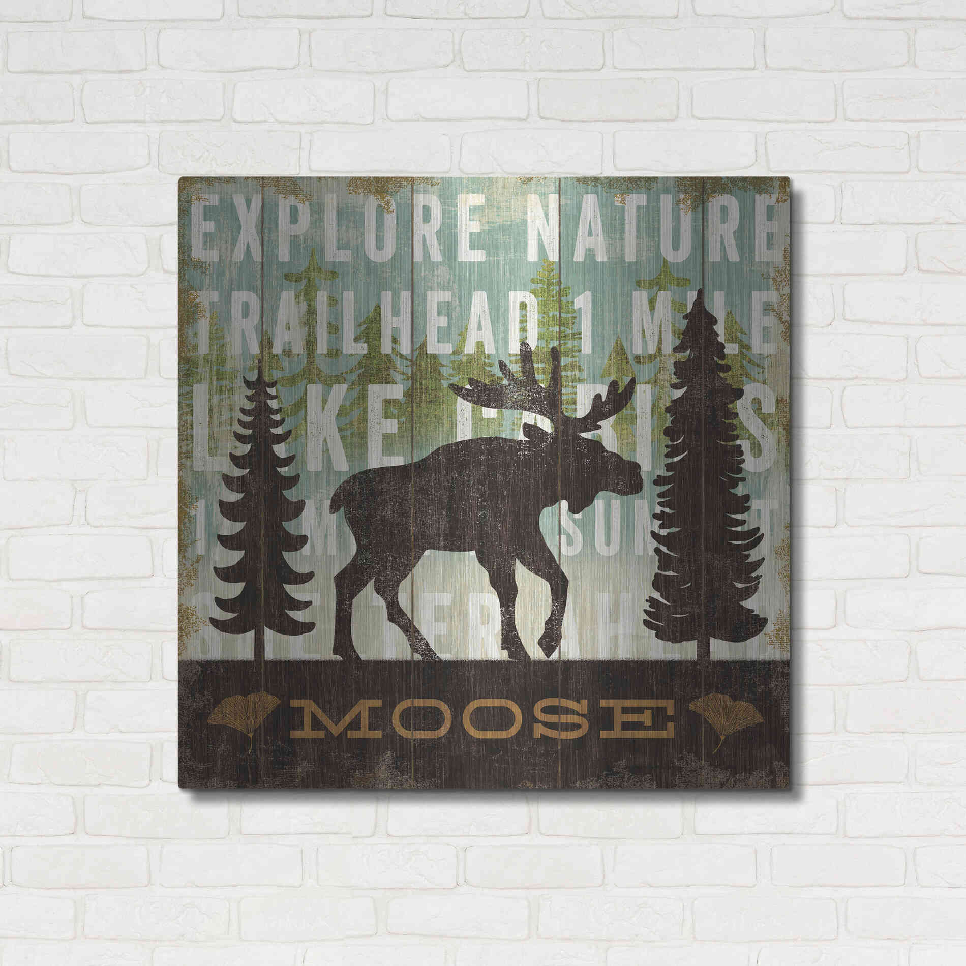 Luxe Metal Art 'Simple Living Moose' by Michael Mullan, Metal Wall Art,36x36