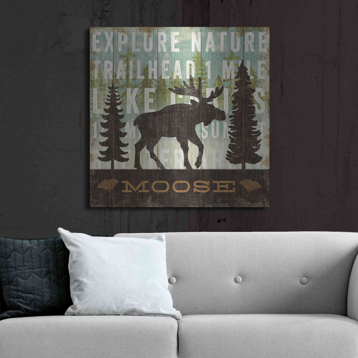 Luxe Metal Art 'Simple Living Moose' by Michael Mullan, Metal Wall Art,36x36