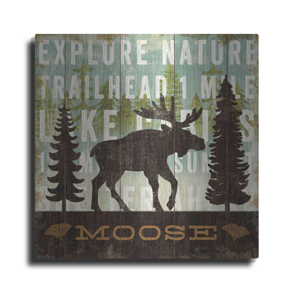 Luxe Metal Art 'Simple Living Moose' by Michael Mullan, Metal Wall Art
