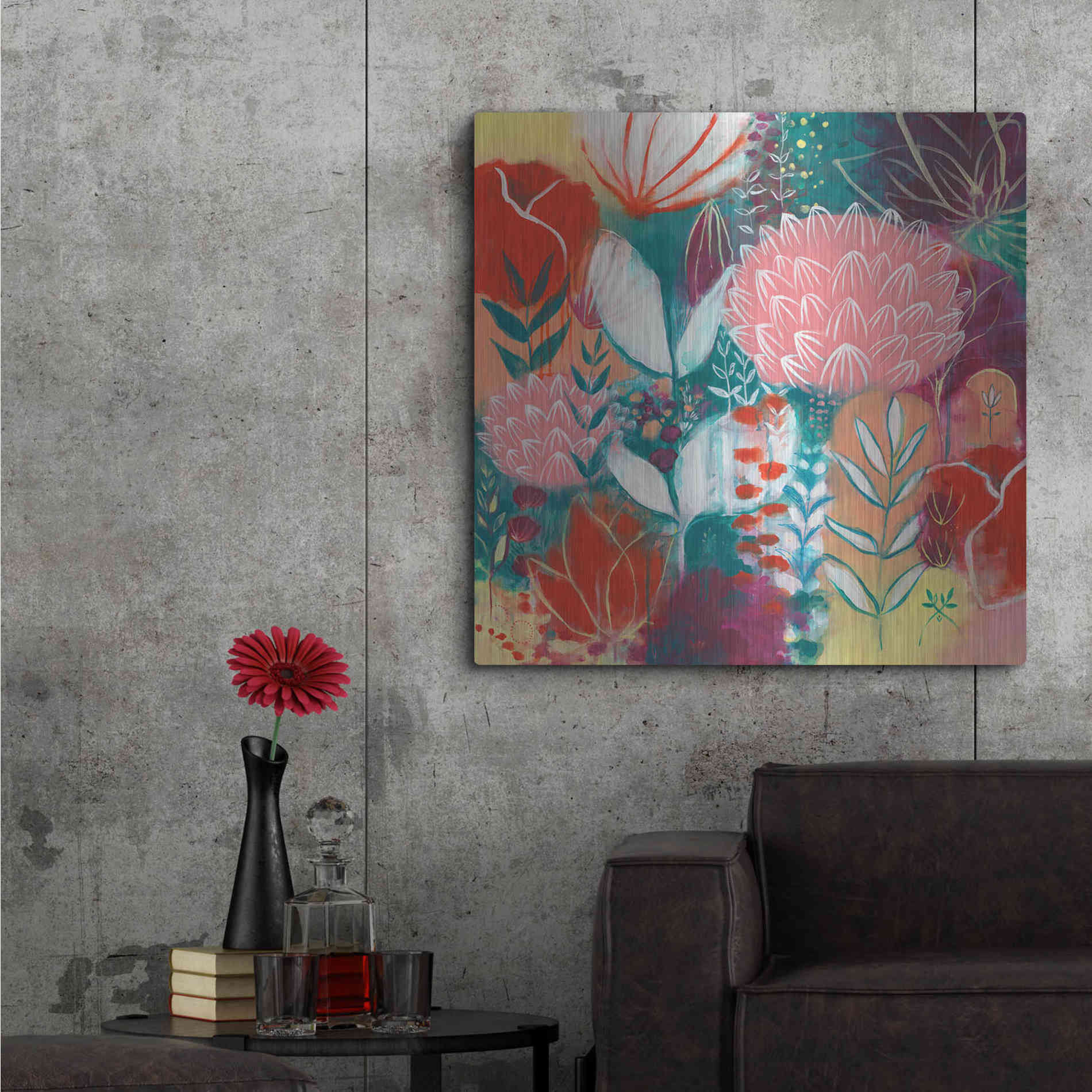 Luxe Metal Art 'Sensuality by Corina Capri Metal Wall Art,36x36