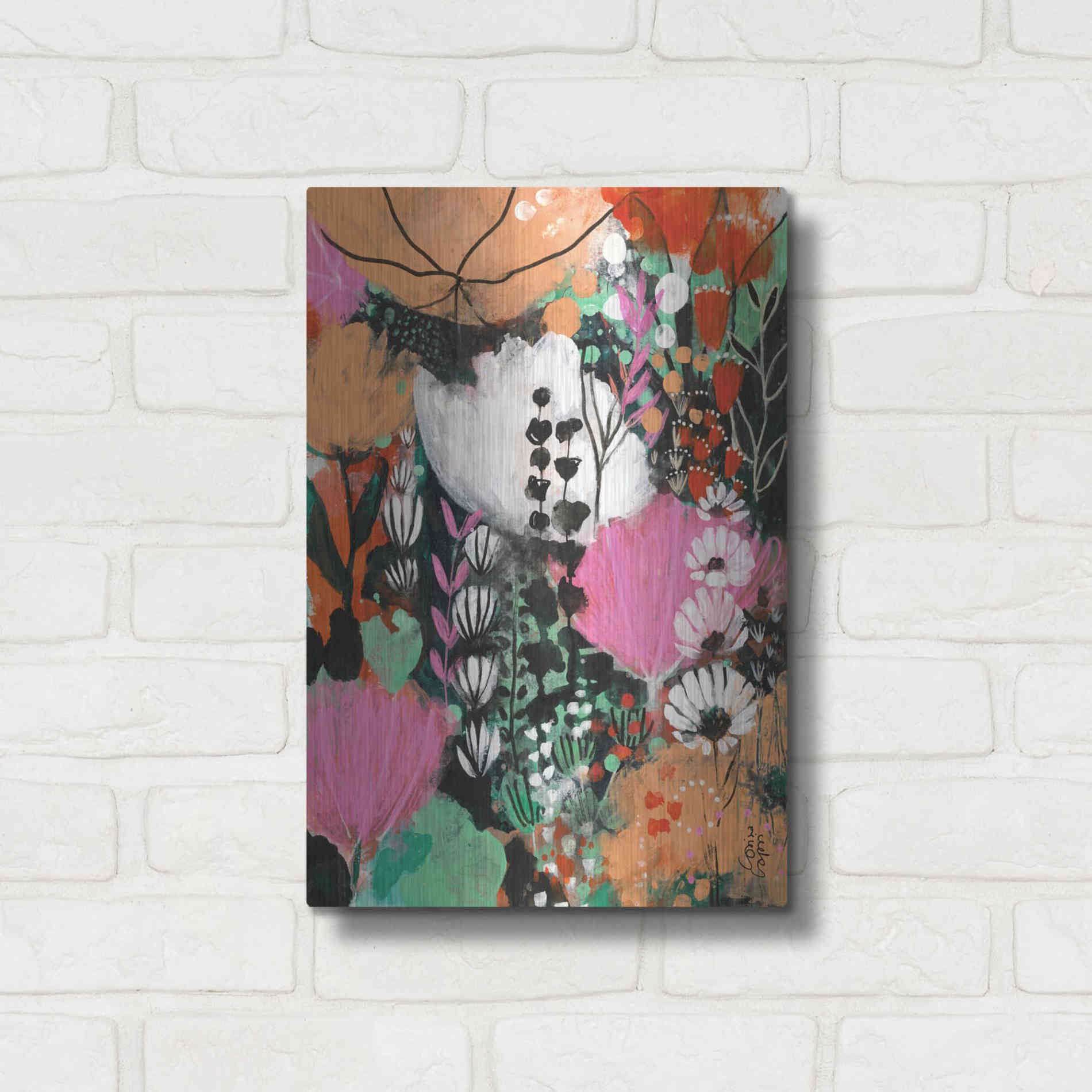 Luxe Metal Art 'Strawberry Moon by Corina Capri Metal Wall Art,12x16
