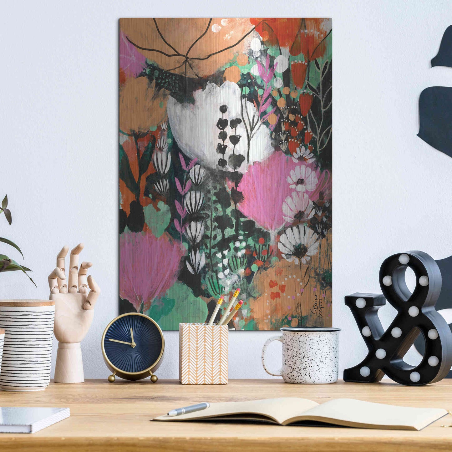 Luxe Metal Art 'Strawberry Moon by Corina Capri Metal Wall Art,12x16