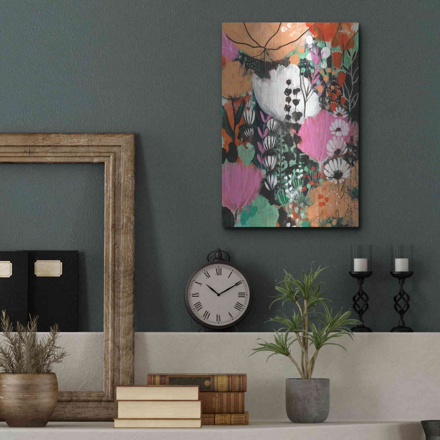 Luxe Metal Art 'Strawberry Moon by Corina Capri Metal Wall Art,12x16