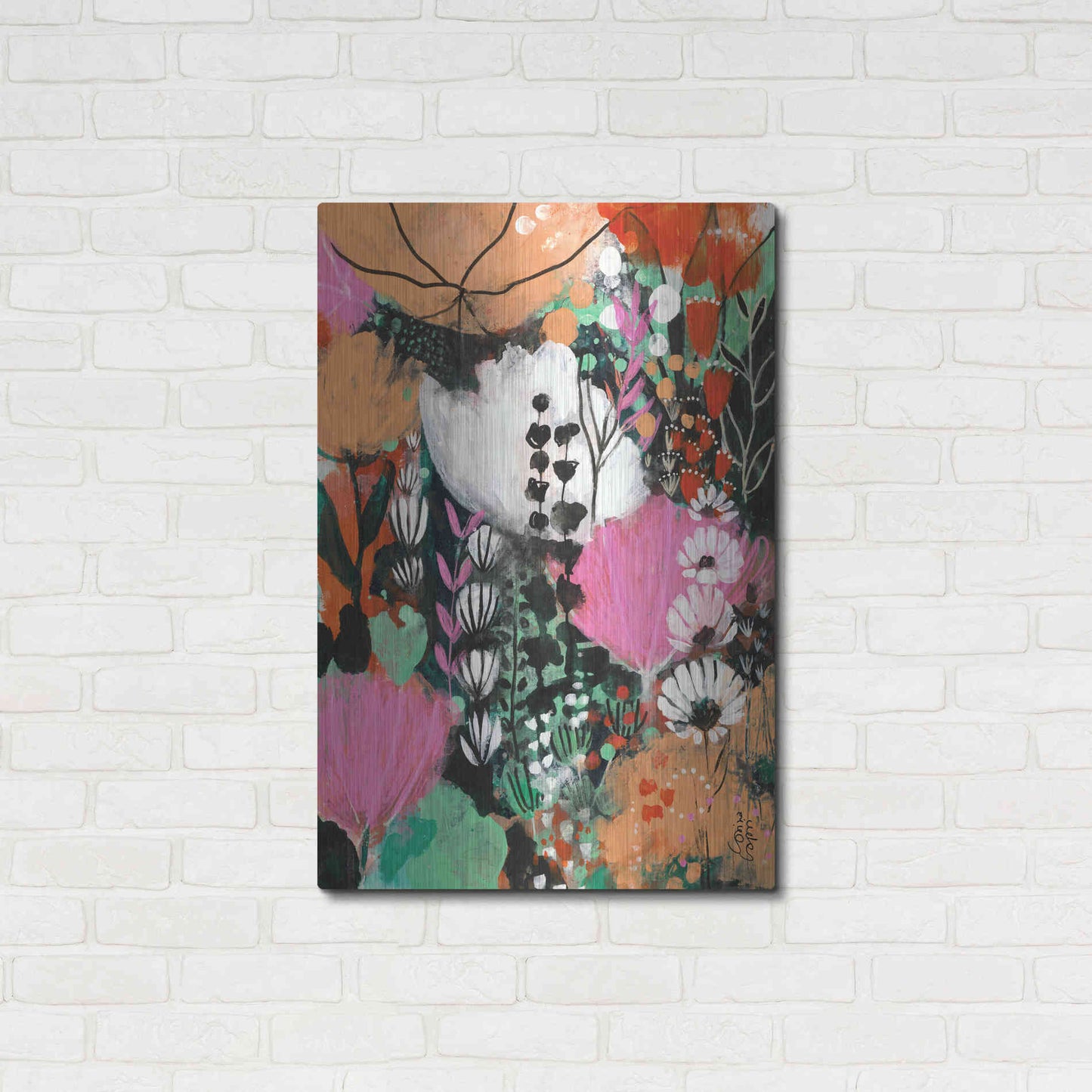 Luxe Metal Art 'Strawberry Moon by Corina Capri Metal Wall Art,24x36