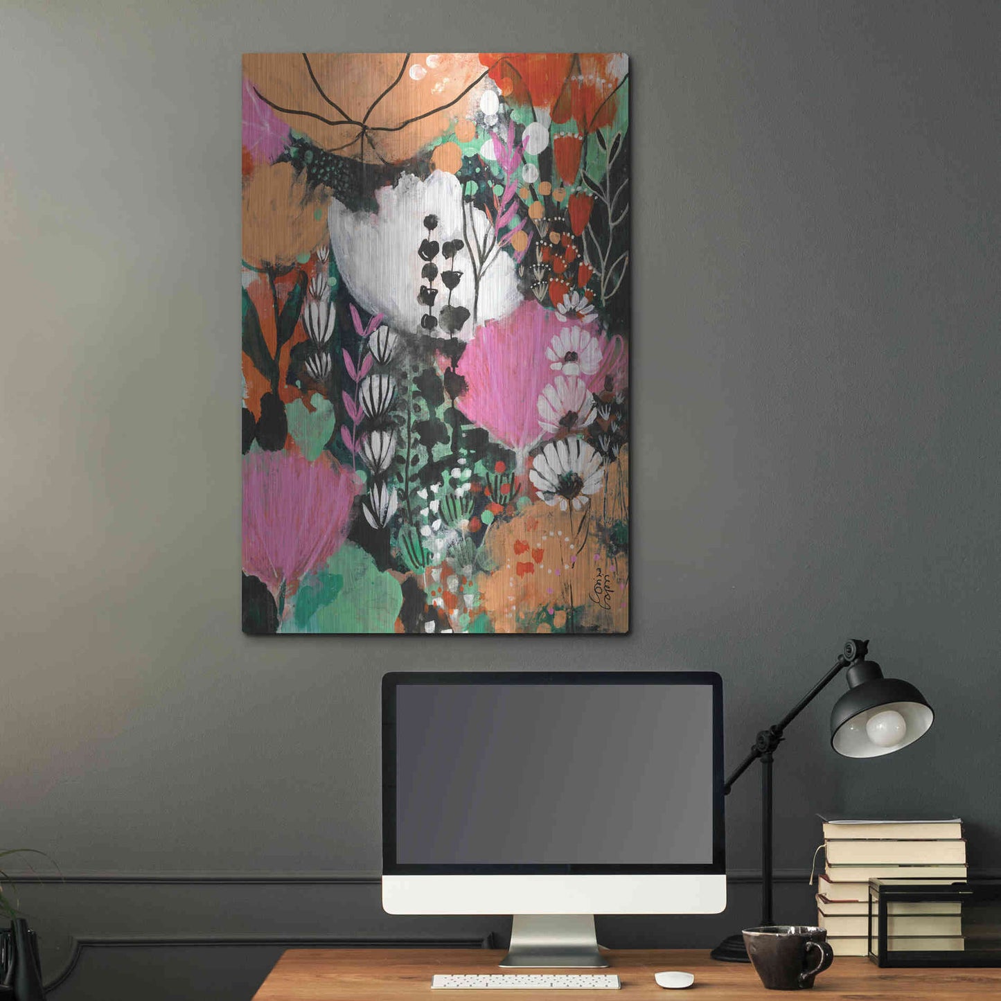 Luxe Metal Art 'Strawberry Moon by Corina Capri Metal Wall Art,24x36