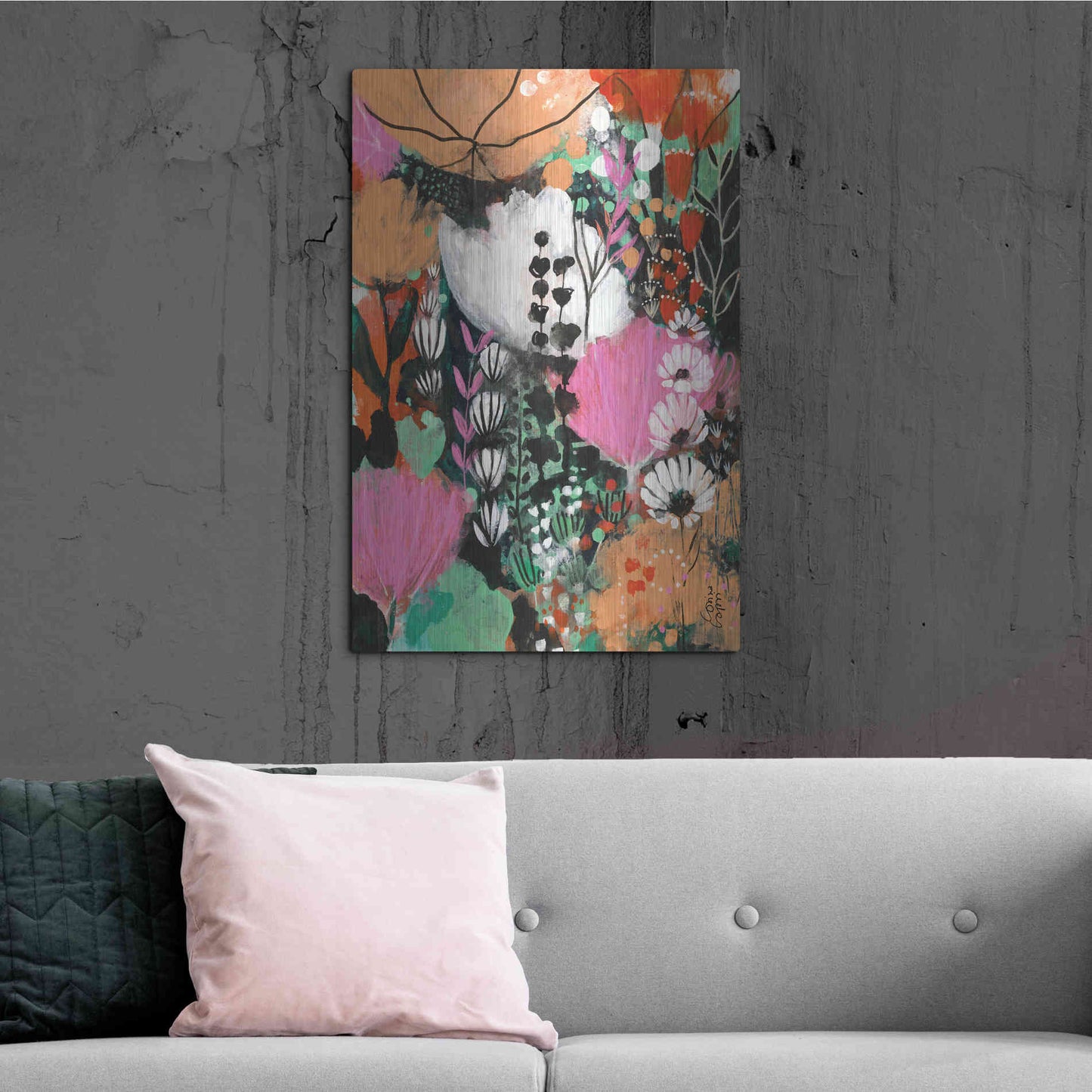 Luxe Metal Art 'Strawberry Moon by Corina Capri Metal Wall Art,24x36