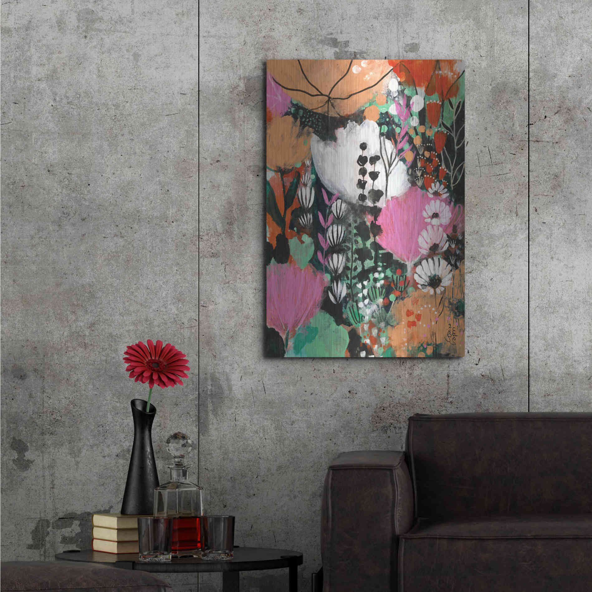 Luxe Metal Art 'Strawberry Moon by Corina Capri Metal Wall Art,24x36